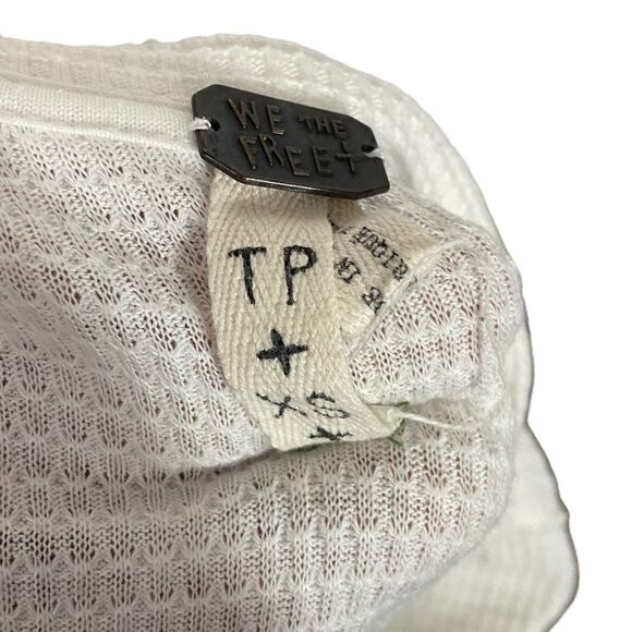 Free People White Thermal Layered Crewneck Sweater - Picture 3 of 3